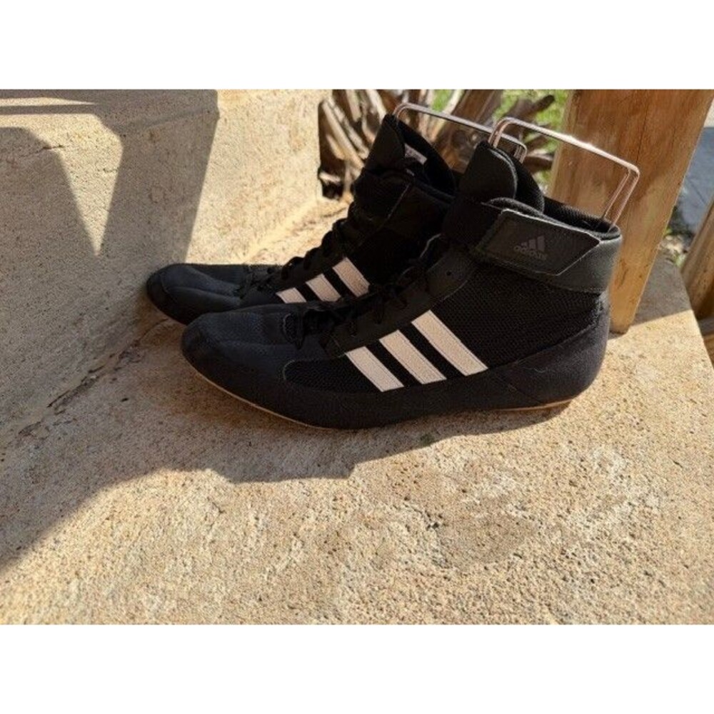 Adidas HVC 2 Wrestling Shoes Black Sneakers Gym Mat Boxing Mens Size 12.5
